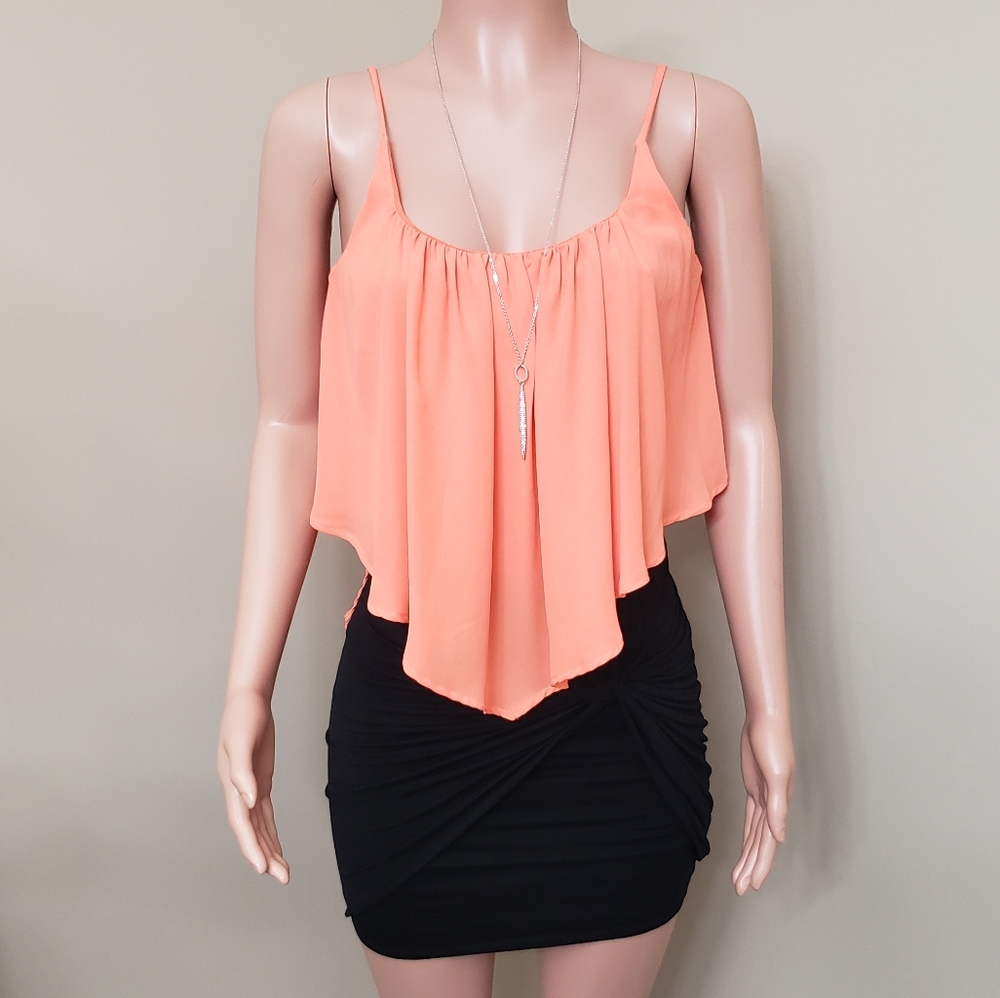Love Culture Orange V-Shape Crop Top Size S